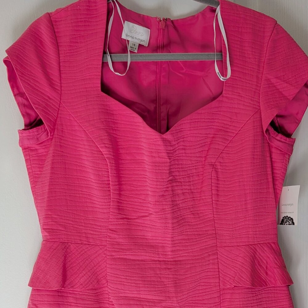Donna Morgan Size 14 Cap Sleeve Peplum Waist Knee Length dress